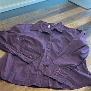 St. John's Bay Deep Purple Stretch Shirt